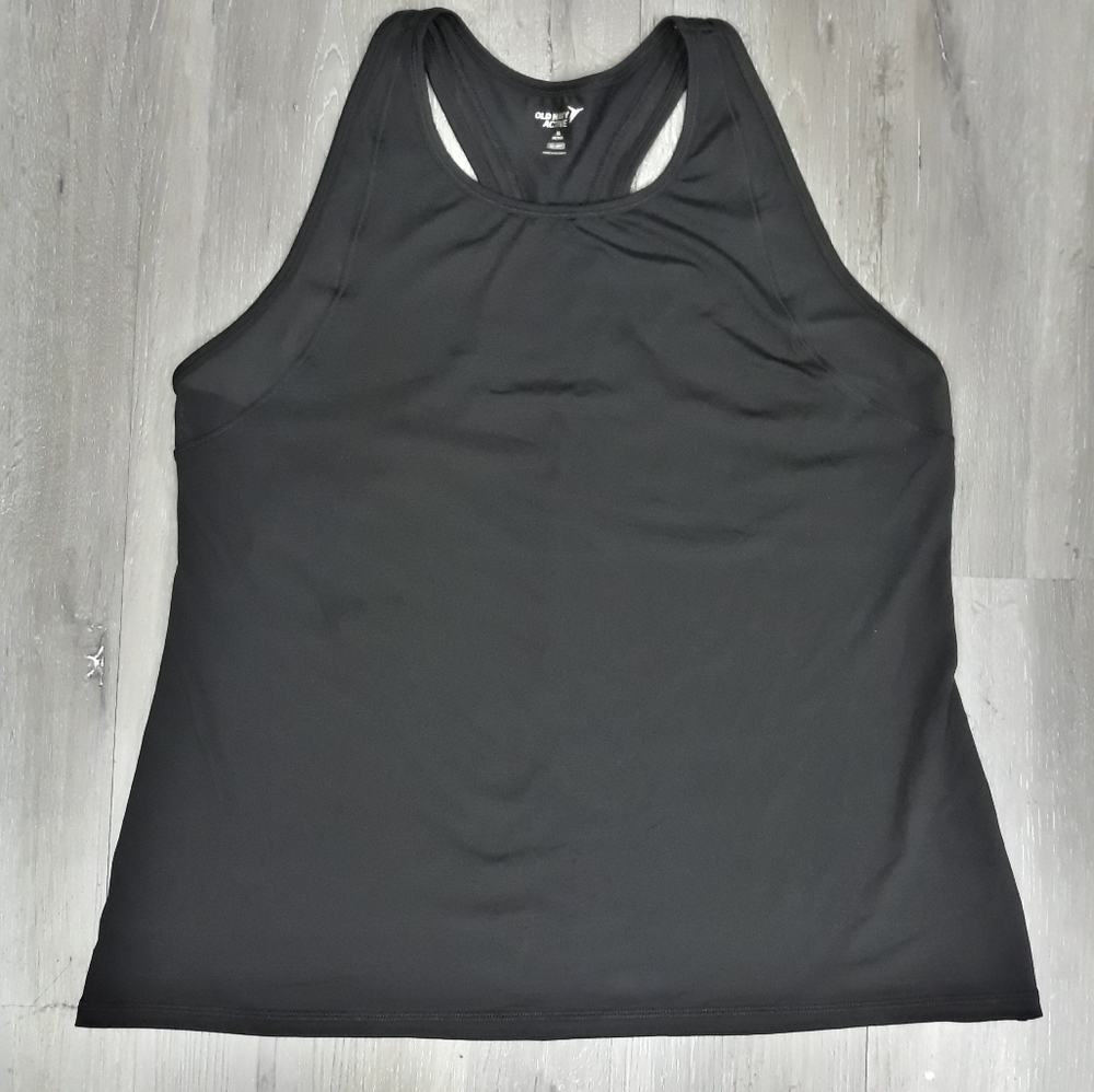 Old Navy Active Go Dry Black Racerback Tank with Mesh Inserts XL P